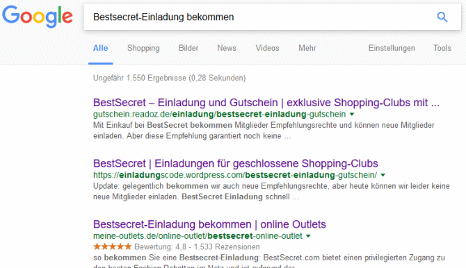 Bestsecret-Einladung bekommen